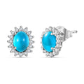 D'Joy Premium Paraiba Moonstone and White Zircon 4.20 ctw Earrings in Platinum Over Sterling Silver - Sticky add to cart bar