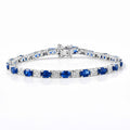 D'Joy Premium Kashmir Kyanite, Moissanite Bracelet in Rhodium Over Sterling Silver (7.25 In) 12.00 ctw - Sticky add to cart bar