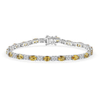 D'Joy Premium Kashmir Kyanite, Moissanite Bracelet in Rhodium Over Sterling Silver (7.25 In) 12.00 ctw