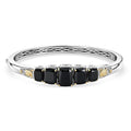 EverTrue Thai Black Spinel Bangle Bracelet in 18K YG Plated and Platinum Bond (7.25 In) 19.15 ctw - Sticky add to cart bar