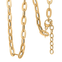 Italian 10K Yellow Gold Specchio Oval Rolo Necklace 18-20 Inches 10.3 Grams