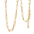 Italian Dual Glow Paperclip Necklace in 10K Yellow Gold 4.6 Grams 18-20 Inches - Sticky add to cart bar