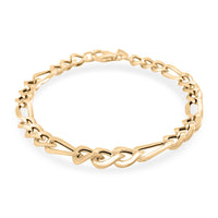 Italian Ponte Vecchio Grumetta Chain Bracelet in 10K Yellow Gold (7.50 In) 3.1 Grams