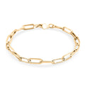 Italian Dual Glow Paperclip Chain Bracelet in 10K Yellow Gold (7.50 In) 1.8 Grams - Sticky add to cart bar