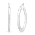 30mm Diamond-cut Hoop Earrings in Sterling Silver 3.10 Grams - Sticky add to cart bar
