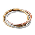 Tri Tone Interlock Bracelet in ION Plated YRG and Stainless Steel (8.5-9.0 Inches) - Sticky add to cart bar