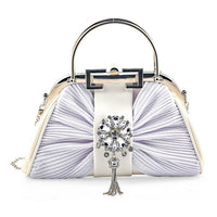 La Marey White Faux Leather Clutch Crossbody Bag