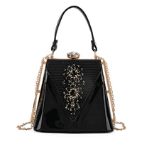 La Marey Black Faux Leather Clutch Crossbody Bag with Shoulder Strap