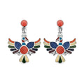 Peruvian Artistry Multi Gemstone Rainbow Colca Condor Earrings in Sterling Silver 17.60 ctw - Sticky add to cart bar