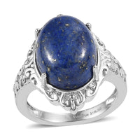 EverTrue Malagasy Labradorite Solitaire Ring in Stainless Steel (Size 10.0) 10.50 ctw