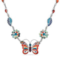 Peruvian Artistry Multi Gemstone 54.00 ctw Rainbow Ema Butterfly Necklace in Sterling Silver 18 Inches - Sticky add to cart bar