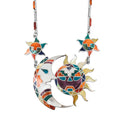 Peruvian Artistry Multi Gemstone 98.80 ctw Rainbow Sun and Moon Marina Necklace in Sterling Silver 18 Inches - Sticky add to cart bar
