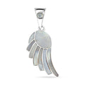 Peruvian Artistry Multi Gemstone 7.20 ctw Blue Lupe Wing Pendant in Sterling Silver - Sticky add to cart bar