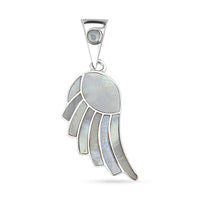 Peruvian Artistry Multi Gemstone 7.20 ctw Blue Lupe Wing Pendant in Sterling Silver