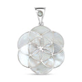 Peruvian Artistry Multi Gemstone White Mariana Flower Of Life Pendant in Sterling Silver 25.60 ctw - Sticky add to cart bar