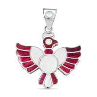 Peruvian Artistry Multi Gemstone Purple and White Colca Condor Pendant in Sterling Silver 9.00 ctw