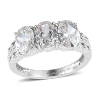 EverTrue Simulated Diamond 3 Stone Ring in Stainless Steel 6.25 ctw