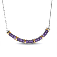 EverTrue African Amethyst Necklace (18-20 Inches) in 18K YG Plated and Platinum Bond 3.00 ctw