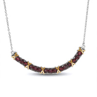 EverTrue African Amethyst Necklace (18-20 Inches) in 18K YG Plated and Platinum Bond 3.00 ctw