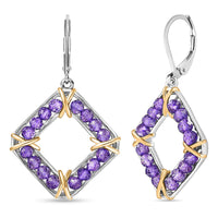 EverTrue African Amethyst Earrings in 18K YG Plated and Platinum Bond 5.00 ctw
