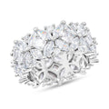 Simulated Diamond Ring in Silvertone (Size 10.0) 2.50 ctw - Sticky add to cart bar