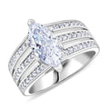 Simulated Diamond Ring in Silvertone (Size 6.0) 2.25 ctw - Sticky add to cart bar