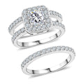 Simulated Diamond Set of 2 Stackable Ring in Silvertone (Size 6.0) 2.00 ctw - Sticky add to cart bar