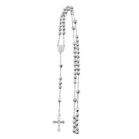Rosary Chain Necklace in Silvertone 28 Inches