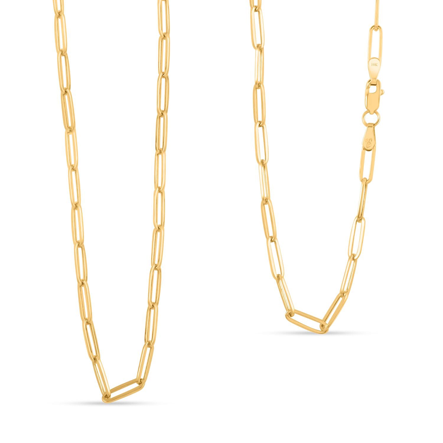3mm Paperclip Chain Necklace in 14K Yellow Gold 3.4 Grams 24 Inches