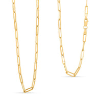 3mm Paperclip Chain Necklace in 14K Yellow Gold 3.4 Grams 24 Inches