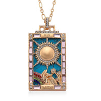 Blue Howlite, Multi Color Austrian Crystal Necklace (24 Inches) in Goldtone 1.50 ctw