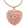 Simulated Diamond Heart Pendant Necklace (20-21.5 Inches) in Silvertone - Sticky add to cart bar