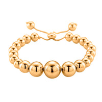 Round Shape Beaded Chain Bracelet in Goldtone (6-9In)