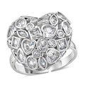 Simulated Diamond Heart Ring in Silvertone (Size 6.5-8.5) 1.80 ctw - Sticky add to cart bar