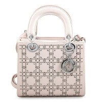 La Marey White Faux Leather and Rhinestone Crossbody Bag (8.07"x3.94"x6.89") with Handle Drop and Shoulder Strap