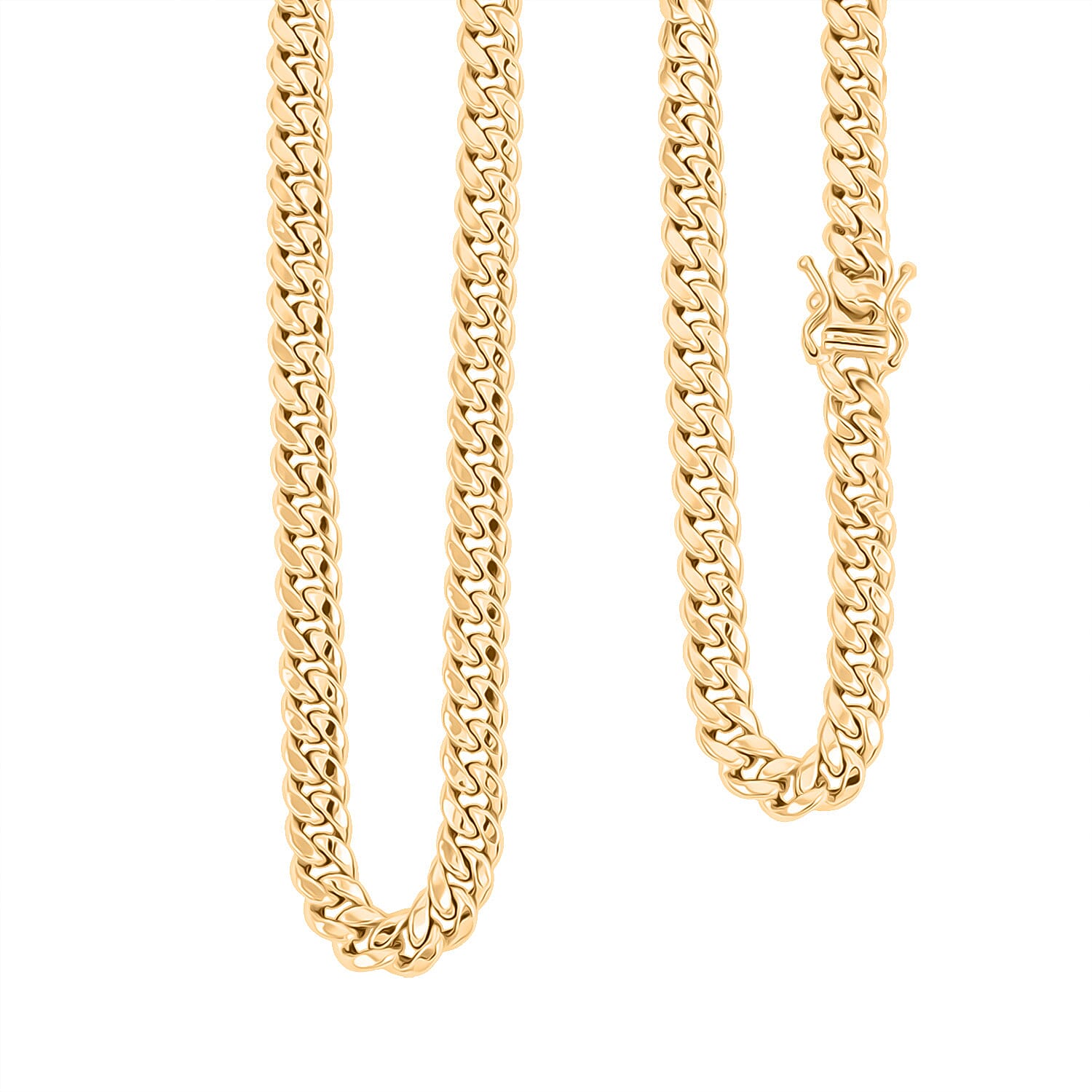 18K Yellow Gold 6mm Miami Necklace 22 Inches 12.06 Grams