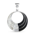 Peruvian Artistry Multi Gemstone 11.00 ctw Black and White Delia Circle Pendant without Chain in Sterling Silver - Sticky add to cart bar