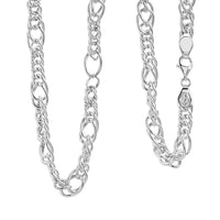Sterling Silver 5.9mm Fancy Link Chain Necklace 20 Inches 13.2 Grams