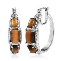 EverTrue Malagasy Labradorite 11.30 ctw Earrings in Stainless Steel