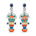 Peruvian Artistry Multi Gemstone 2.50 ctw Rainbow Legado Tumi Earrings in Sterling Silver - Sticky add to cart bar