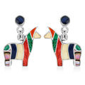 Peruvian Artistry Multi Gemstone 2.00 ctw Orange Llama Earrings in Sterling Silver - Sticky add to cart bar