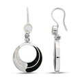 Peruvian Artistry Multi Gemstone 5.00 ctw Black and White Delia Circle Earrings in Sterling Silver - Sticky add to cart bar