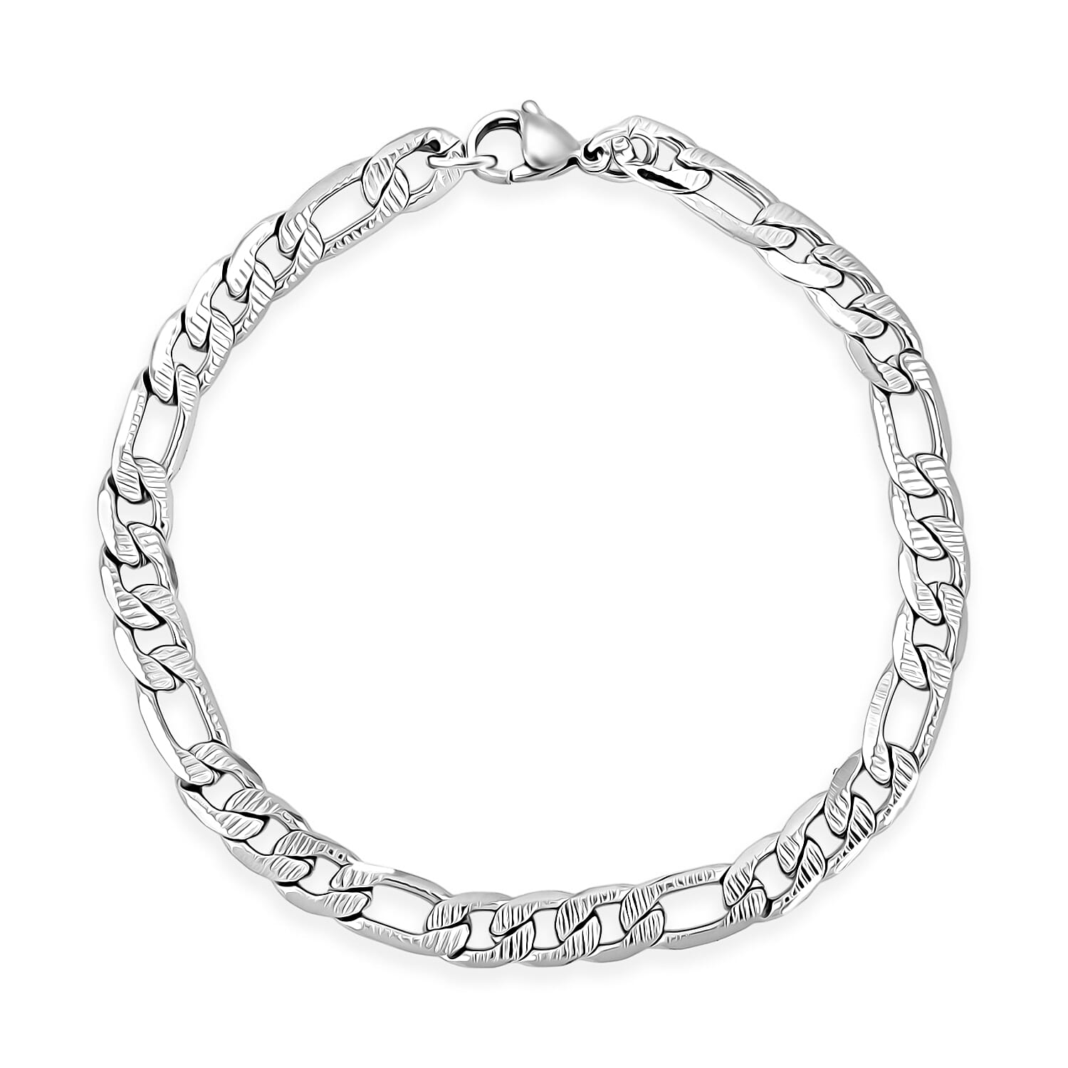 Figaro Chain Bracelet in Stainless Steel (8.00 In)