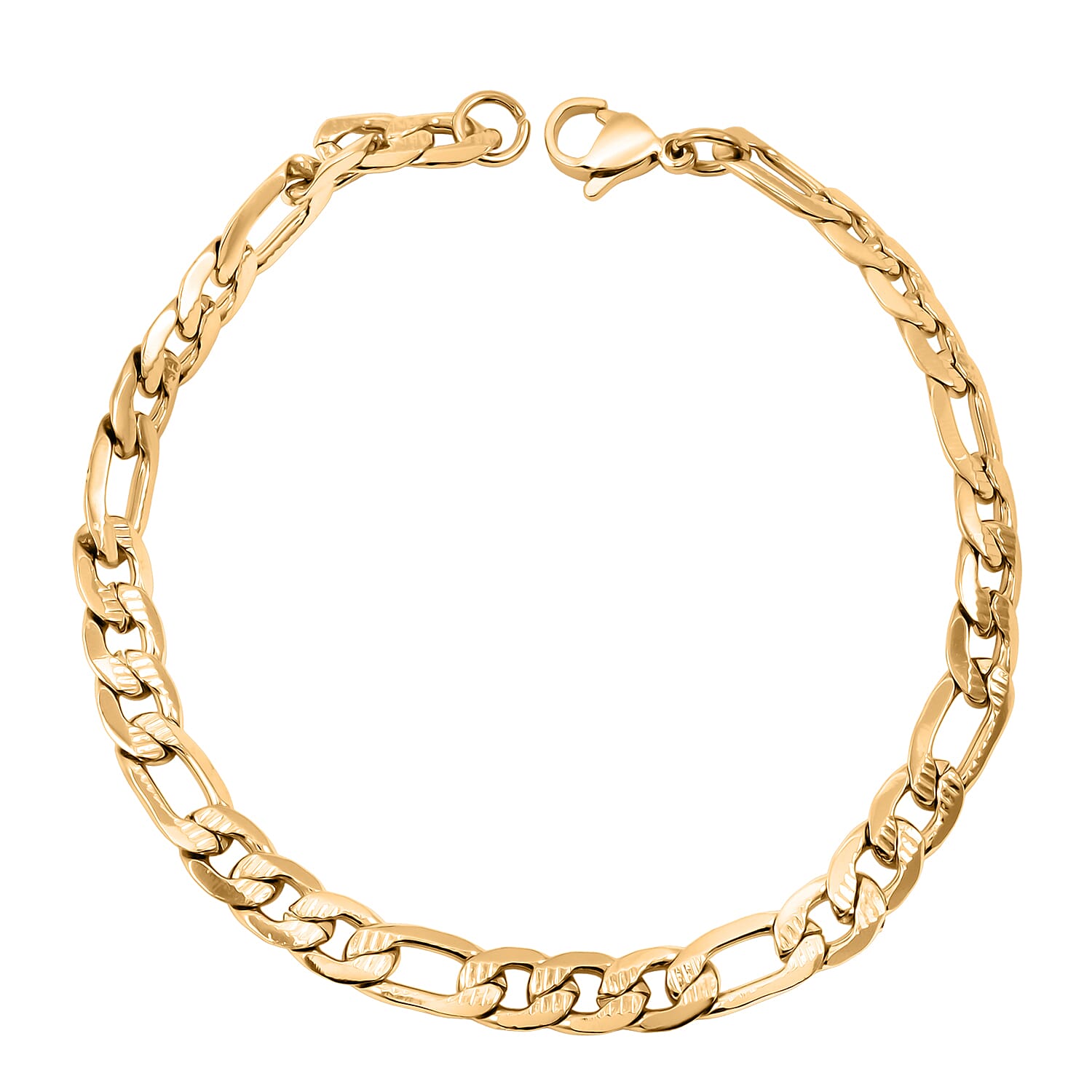 Figaro Chain Bracelet in ION Plated YG Stainless Steel (8.00 In)