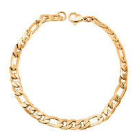 Figaro Chain Bracelet in ION Plated YG Stainless Steel (8.00 In)