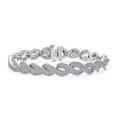 Lab Grown Diamond I1-I2 5.20 ctw Intertwined Destiny Bracelet in Rhodium Over Sterling Silver (8.00 In) - Sticky add to cart bar