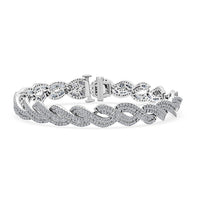 Lab Grown Diamond I1-I2 5.20 ctw Intertwined Destiny Bracelet in Rhodium Over Sterling Silver (8.00 In)