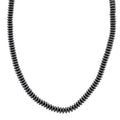 Black Plated Hematite Roundel Beaded Necklace in Silvertone 689.00 ctw (21.25-23.25 Inches) - Sticky add to cart bar