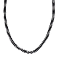 Black Plated Hematite Roundel Beaded Necklace in Silvertone 689.00 ctw (21.25-23.25 Inches)