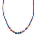 Magic color Plated Hematite Beaded Necklace in Silvertone 560.00 ctw (21.25-23.25 Inches) - Sticky add to cart bar
